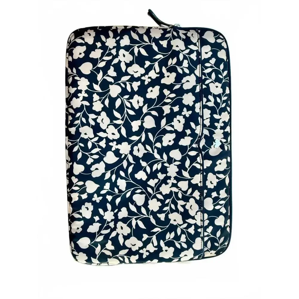 Kate Spade Black & White Floral Padded Laptop Case Sleeve